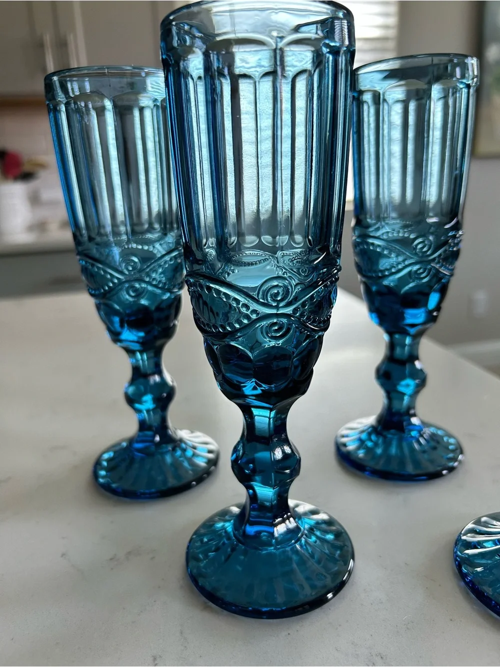 Cobalt blue wine glasses~set of 4